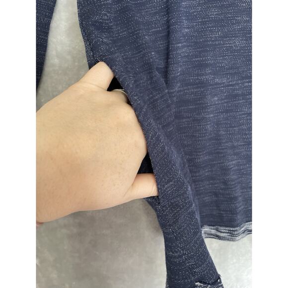 Soft Surroundings Tunic XS Roll Tab Sleeve Navy Cowl Neck Top Lagenlook Coastal - Picture 3 of 9